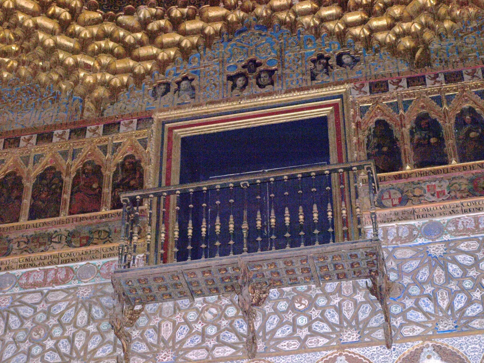 Star-patterned wooden ceiling panels in the Hall of Ambassadors